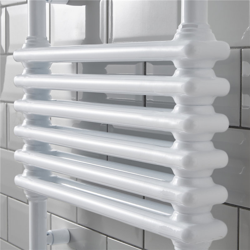 Clifton Heated Towel Rails, 50cm H x 60cm W x 5.5cm D, White