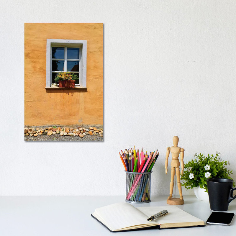 Single Window With Flower Box by Susan Vizvary - Gallery-Wrapped Canvas Giclée on Canvas, Canvas, 20.32 cm H x 30.48 cm W