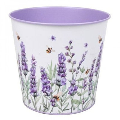 Lavender Field Printed Metal Bucket