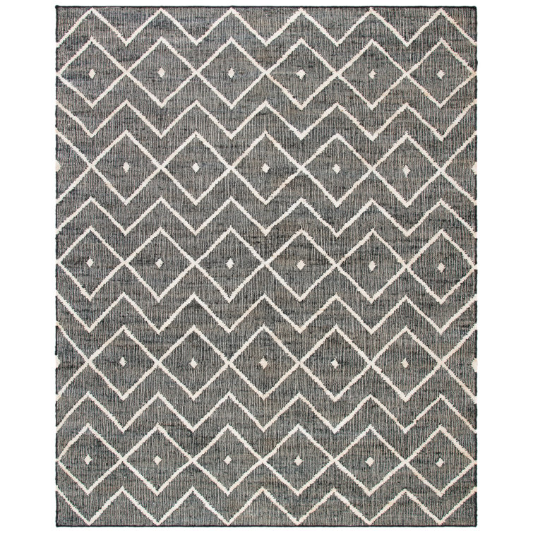 Furman Kilim Geometric Hand-Loomed Natural/Charcoal Area Rug