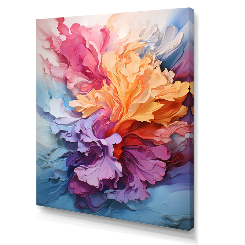 Rainbow Tides Abstraction - Rainbow Canvas Prints, Wrapped Canvas, 32" H x 24" W x 1" D