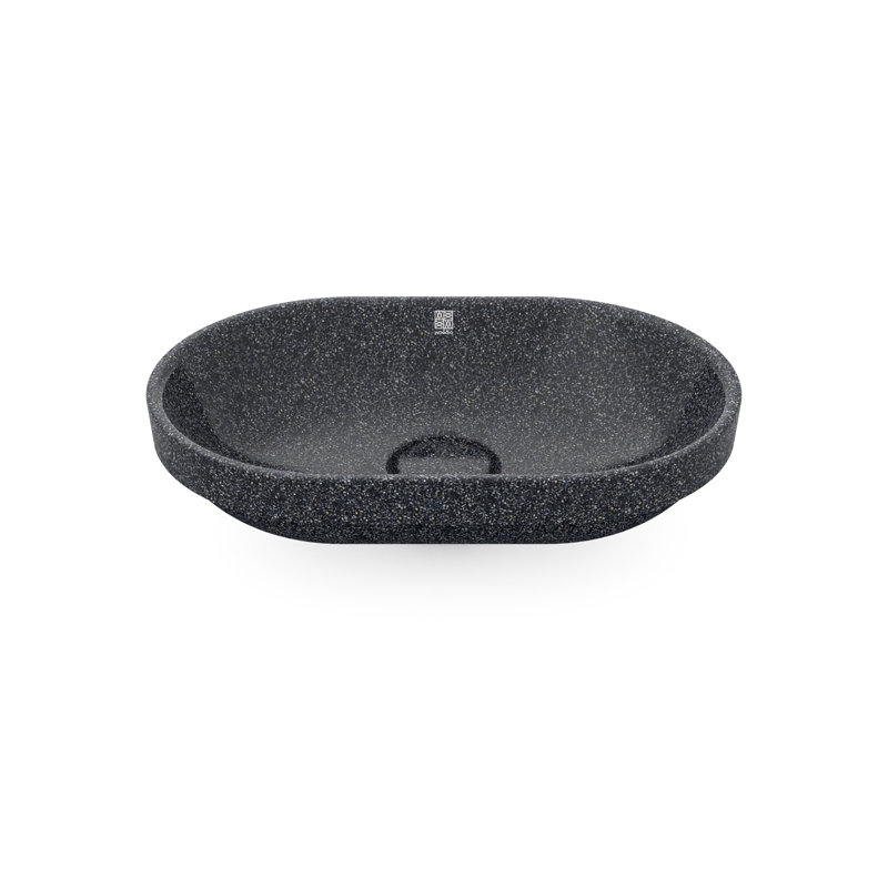 Woodio Soft60 15.748'' Wood Oval Bathroom Sink, Stone