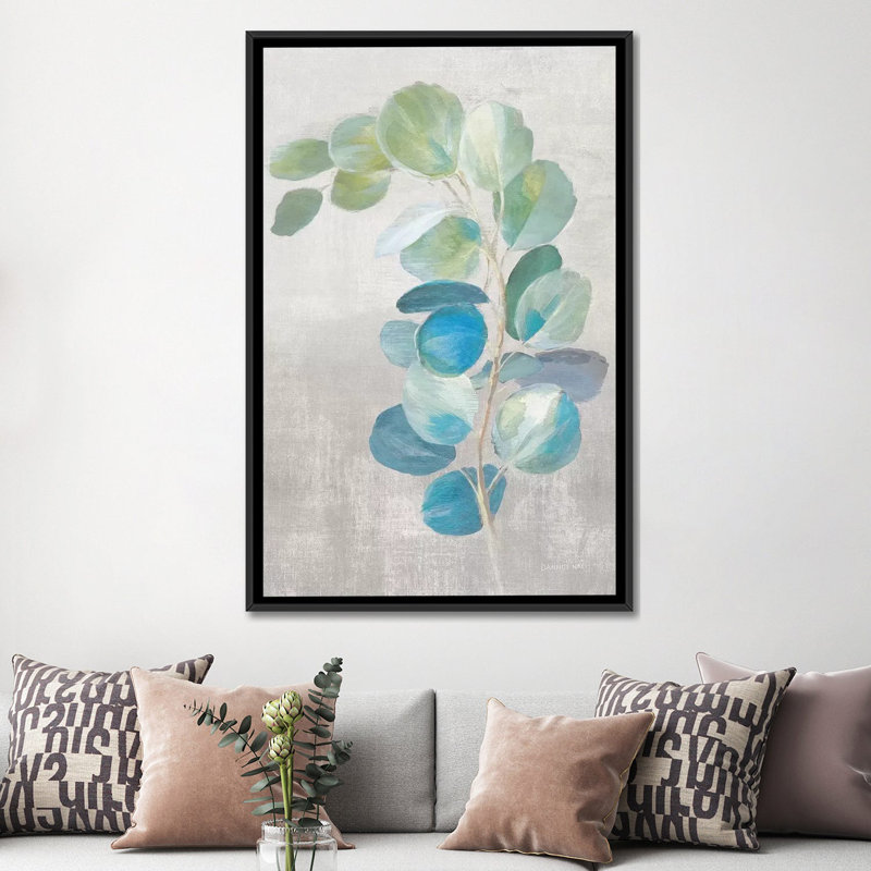 « Fresh II Grey » par Danhui nai, reproduction d’art, H 60 po x l 40po x P 1,5 po, Toile avec cadre noir, Pas de tapis