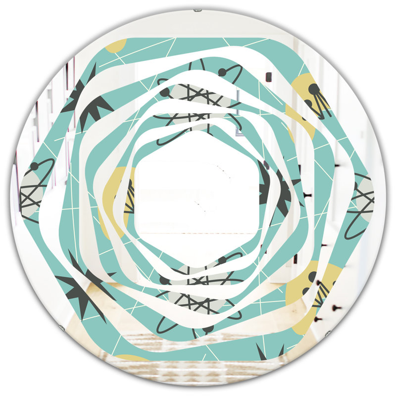 Miroir mural Ornament Design, H 23,6 po x l 23,6 po, Luxury Pattern Whirl Coastal.