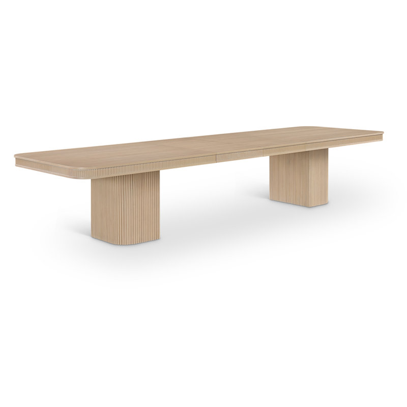 Gascon 112" - 160" Solid Wood And Oak Veneer Dining Table, Oak