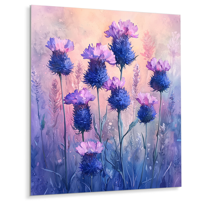 Elige - impression de bleuet sur métal, H 20 po x l 12 po