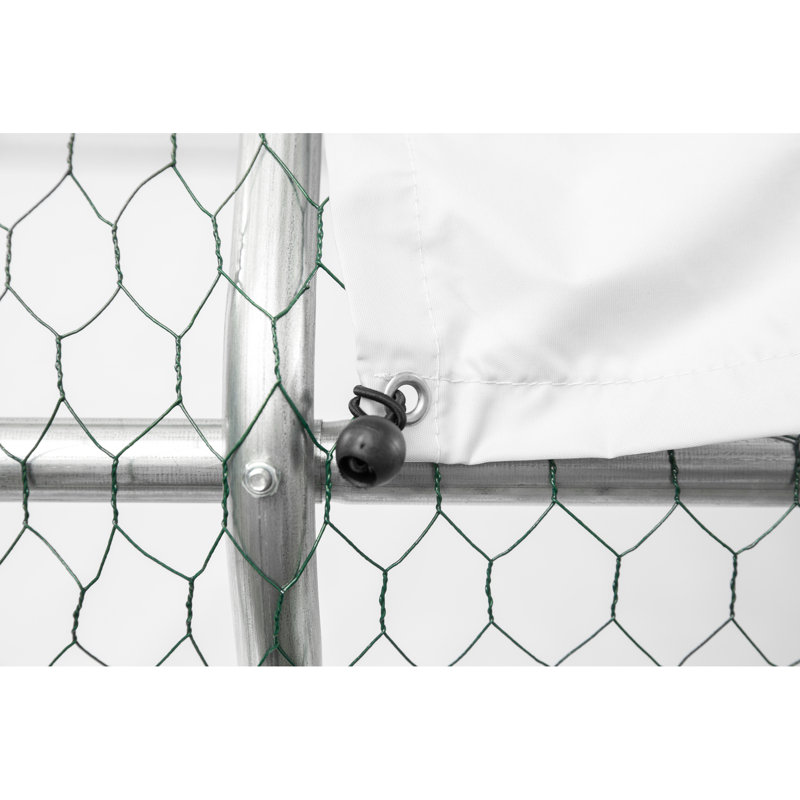 Spacieux poulailler en métal de 26 x 10 x 6 pi avec structure renforcée, espaces étroits pour éloigner les animaux sauvages, poulailler à grande capacité personnalisable en métal gris argenté, pré-assemblé pour en faciliter l'installation