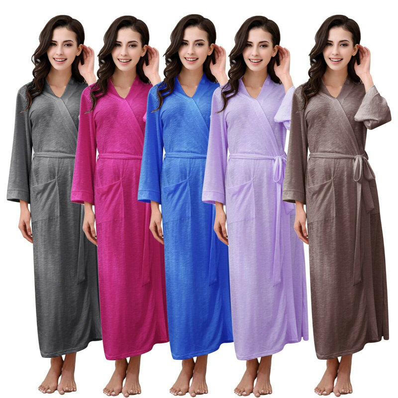 Drucilla Fleece Girl / Woman+ Ankle Bathrobe, Blue, M