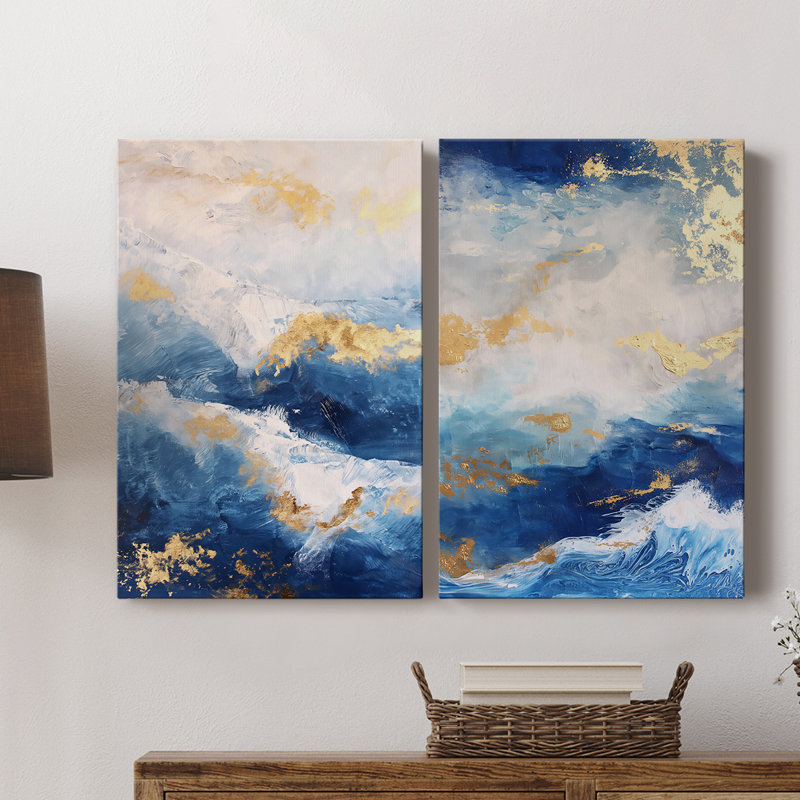 ABSTRACT Series CDXV - Toile tendue avec châssis de qualité supérieure - Prêt à être accroché, H 18 po x l 24 po