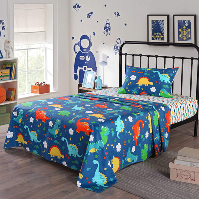 P-ctsheet Dinosaur 100% Cotton Animal Print Sheet Set