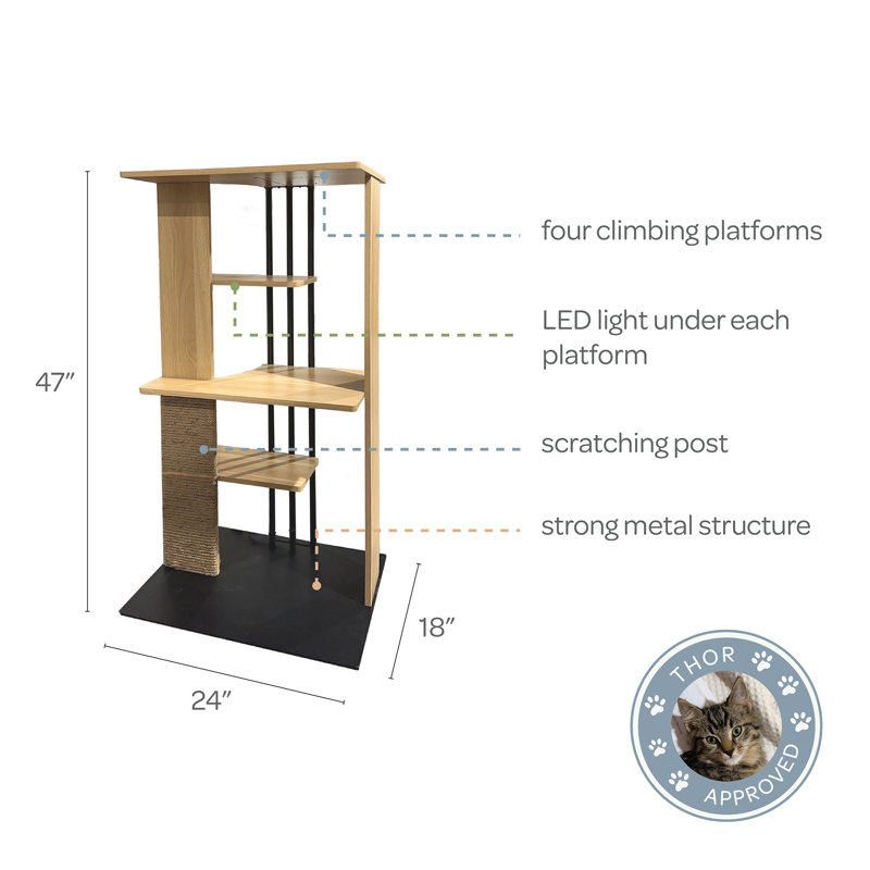 Calit Cat Tree, Oak, Tan