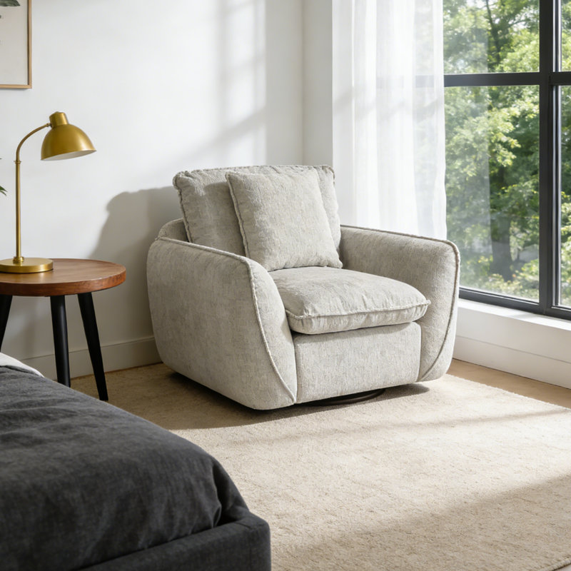 Fauteuil d'appoint pivotant surdimensionné, Gris