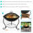 Neppie 18" Round Wood-Burning Black Finish Steel Fire Pit Bowl with Spark Screen