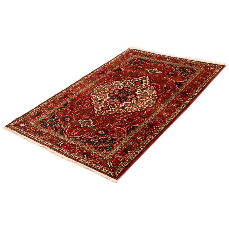 Tapis rouge Kayseri fait à la main de conception unique 5 pi 5 po x 8 pi 4 po