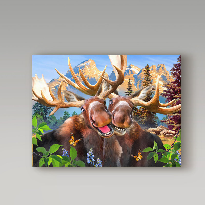 Howard Robinson Happy Moose Canvas Art in Vibrant Colors