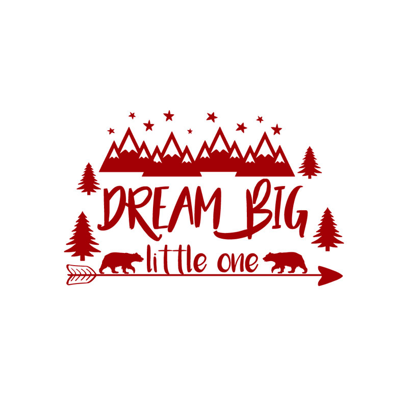 Décalcomanie murale big little rêve, Mauve rouge
