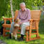 Solid Wood Two-Person Patio Glider-876215419