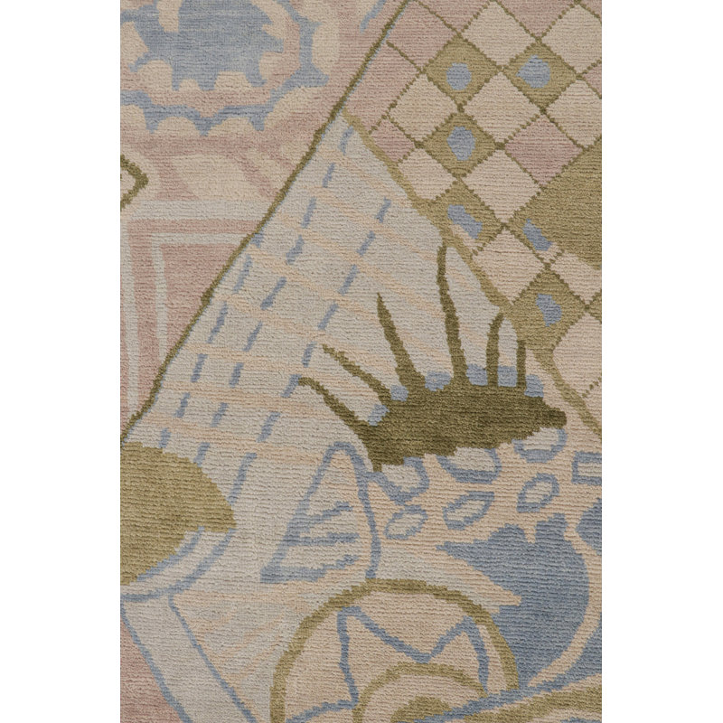 Art Deco Hand Knotted Wool Geometric Area Rug, Rectangle 12' x 18'