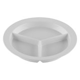 GET Melamine 3- Compartment Deep Divided Plates, 9" (Set of 12)