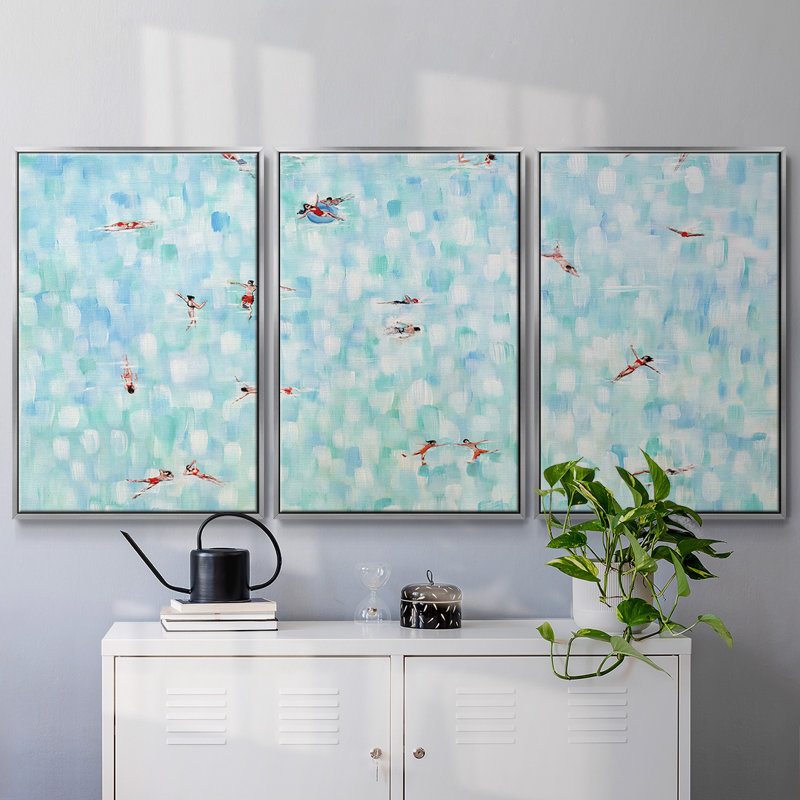 Endless Horizons, reproduction sur toile 3 pièces, H 36 po x l 75 po x P 2 po, Argent