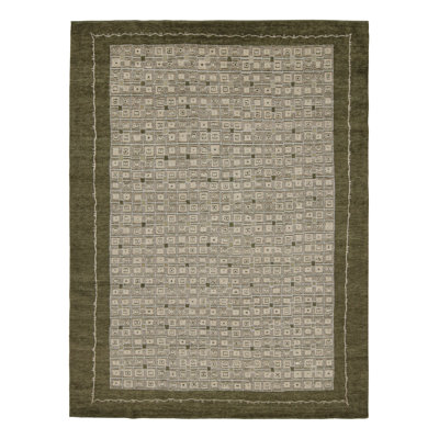 Art Deco Performance Hand Knotted Wool Washable Geometric Indoor Rug