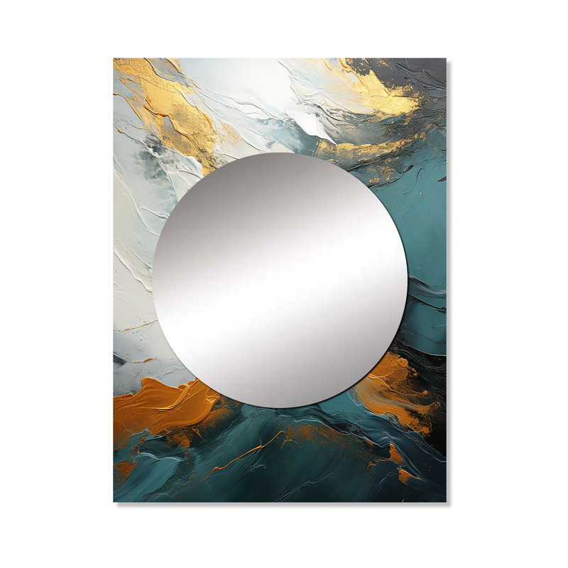 Pegram or et vert cascade de marbre abstrait II, 40 po x 30 po