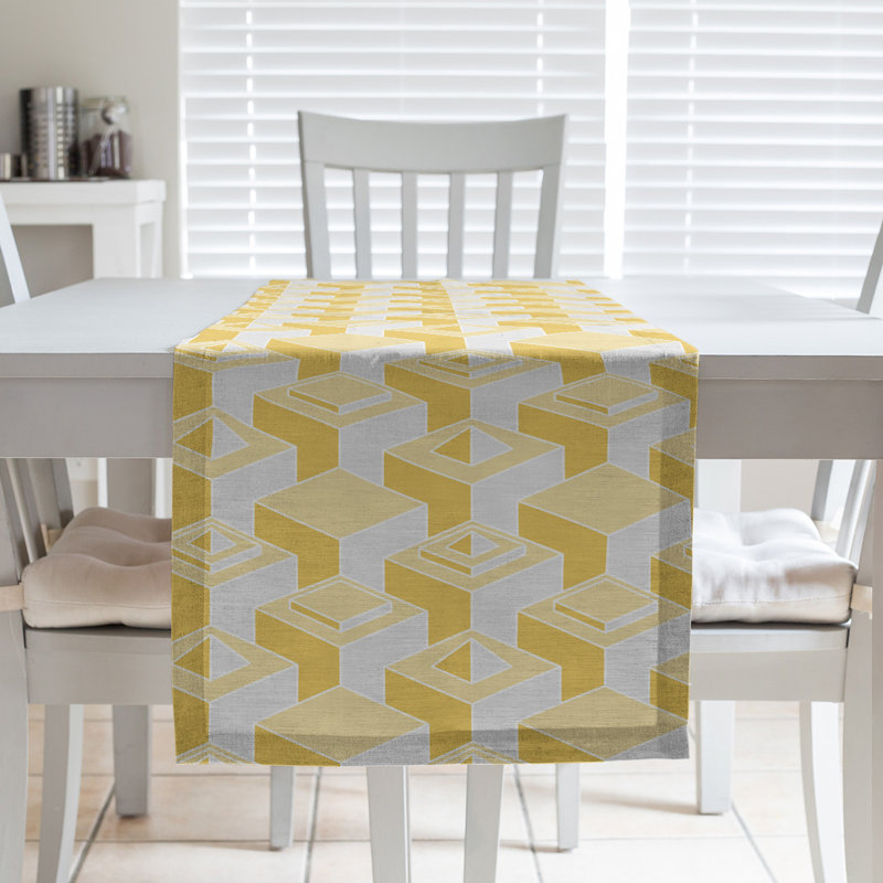 Classic Skyscrapers Table Runner, 16" x 72", Pineapple Yellow