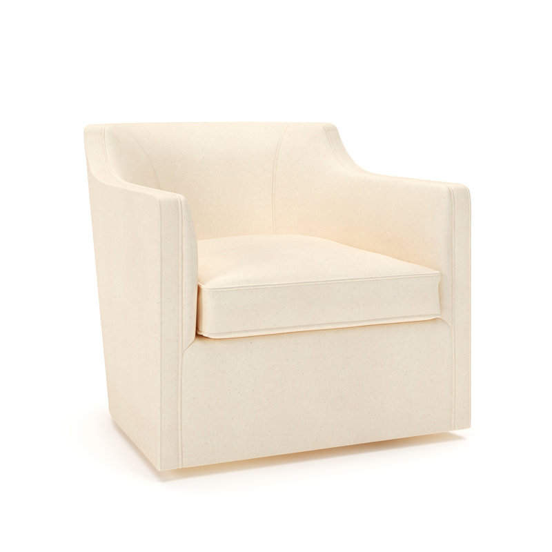 Fauteuil pivotant rembourré Marietta, Bayou toile naturelle