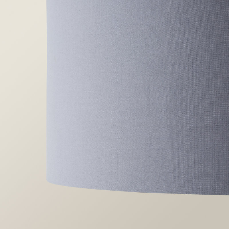 Reni 25cm H Cotton Drum Pendant Shade ( Uno ), Grey/Chrome