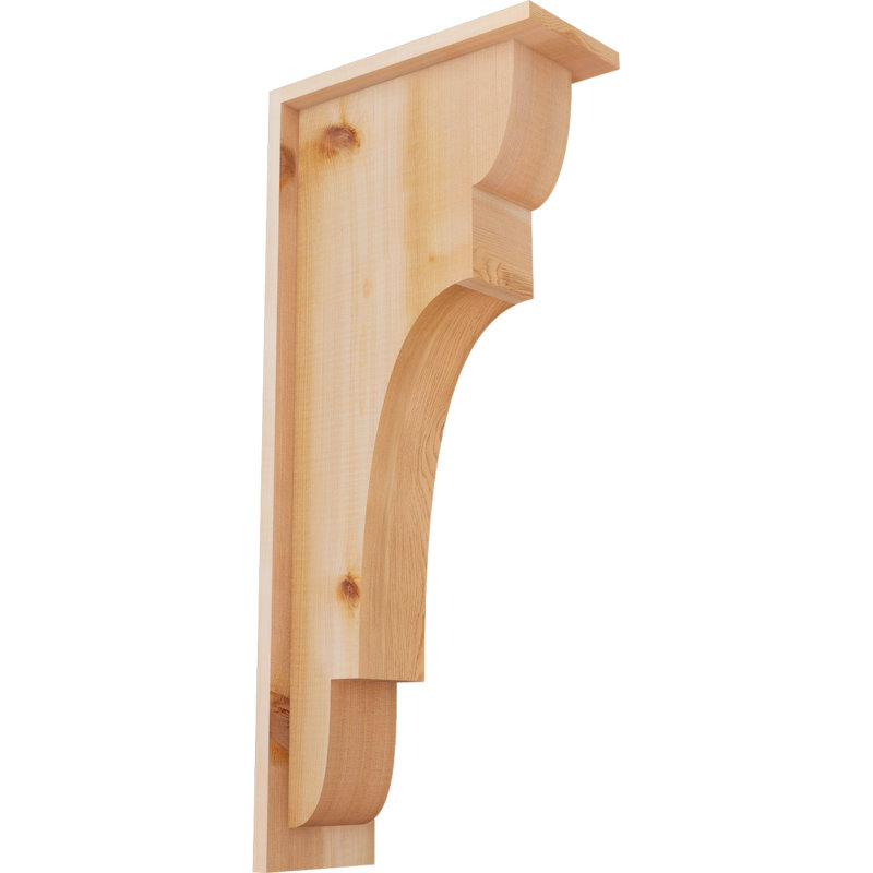 New Brighton Corbel avec plaque arrière, H 28 po x l 5,5 po x P 12 po, Cèdre rouge, Lisse