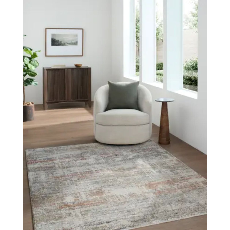 Wahnetta tissé à la machine, Ivory/Brown/Black/Cream, Rectangle 7'10" x 10'