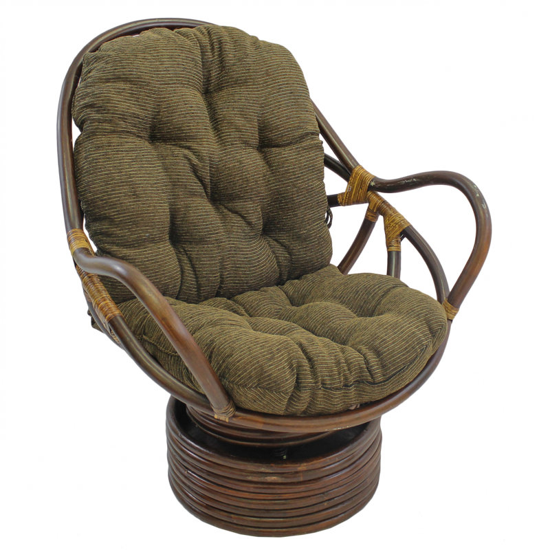 Fauteuil Papasan pivotant et capitonné de 83,82 cm de largeur, Vermont