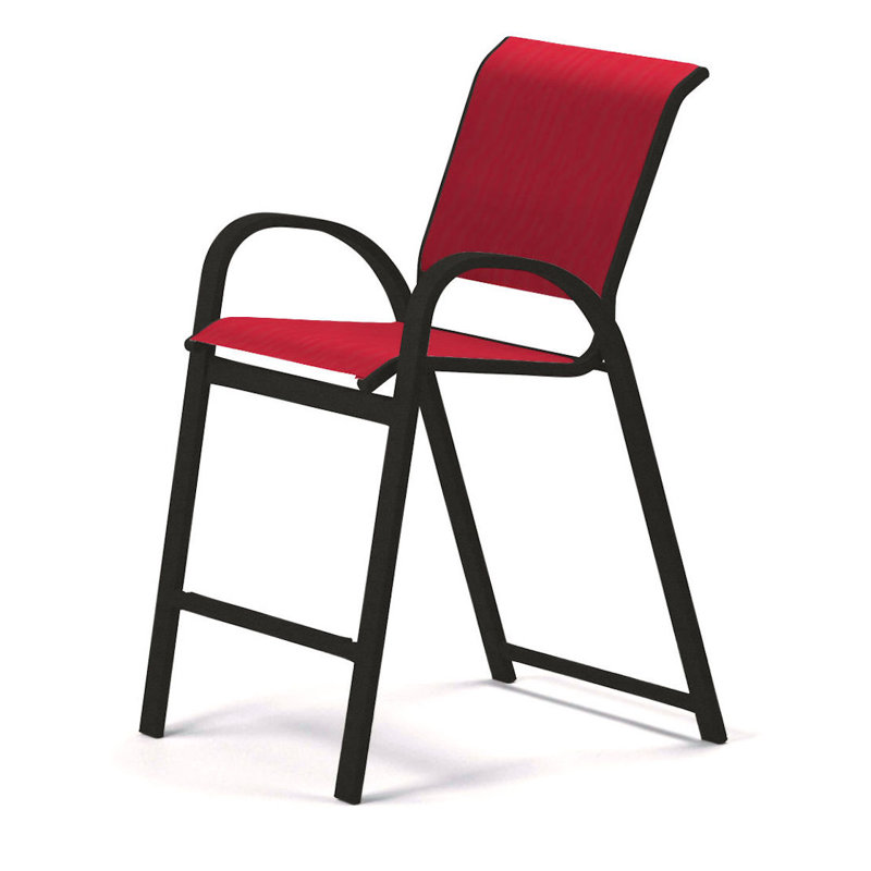 Tabouret de bar 42 po Holna, Rouge 1D Sunbrella®, Graphite texturé