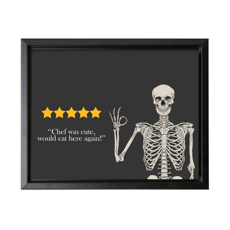 Chef était mignon, voudrait manger ici encore, Black Framed, Canvas, 11"H x 14"W