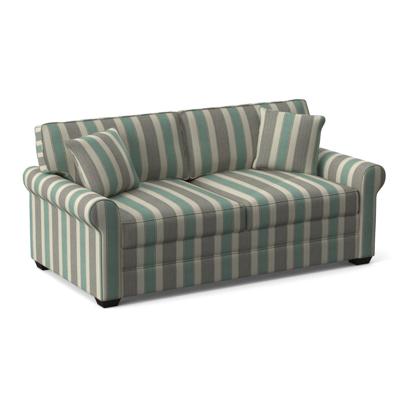 Bedford Upholstered 79'' Sofa, Gray Performance; 0863-84, Java Finish