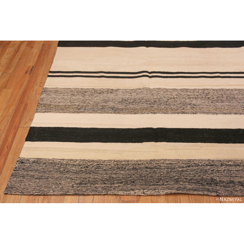 Tapis noir / blanc One-of-a-Kind Modern