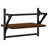 Set Of 2 Brown Oak Wall Shelves With Bars - 40X25x30 Cm - Stylish And Functional-603669414