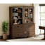 Bibliothèque à 2 colonnes et 3 niveaux avec tiroir, bibliothèque sur pied de 73,3 po de hauteur, armoire de rangement de style campagne moderne avec tablettes réglables-892584230