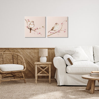 «Sweetest Brown Birds Branch», ensemble de 2 toiles par Lisa Wehmeyer