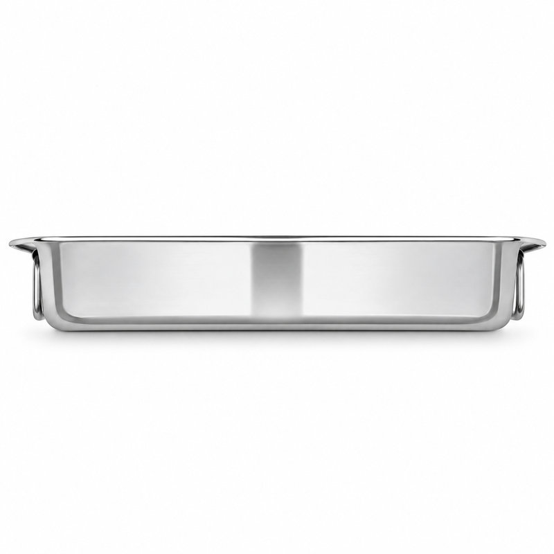 Stainless Steel Roasting Tray in Mirror Finish, Silver White