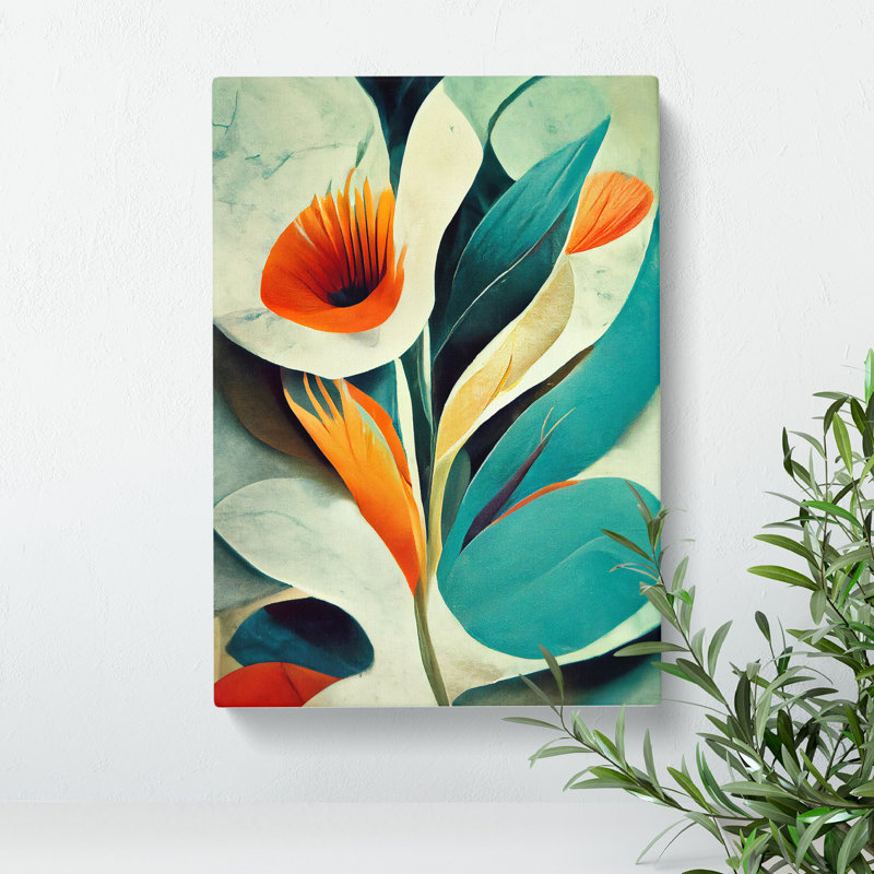 Floral In Abstract No.5 - Wrapped Canvas Print, 60cm H x 40cm W x 3cm D