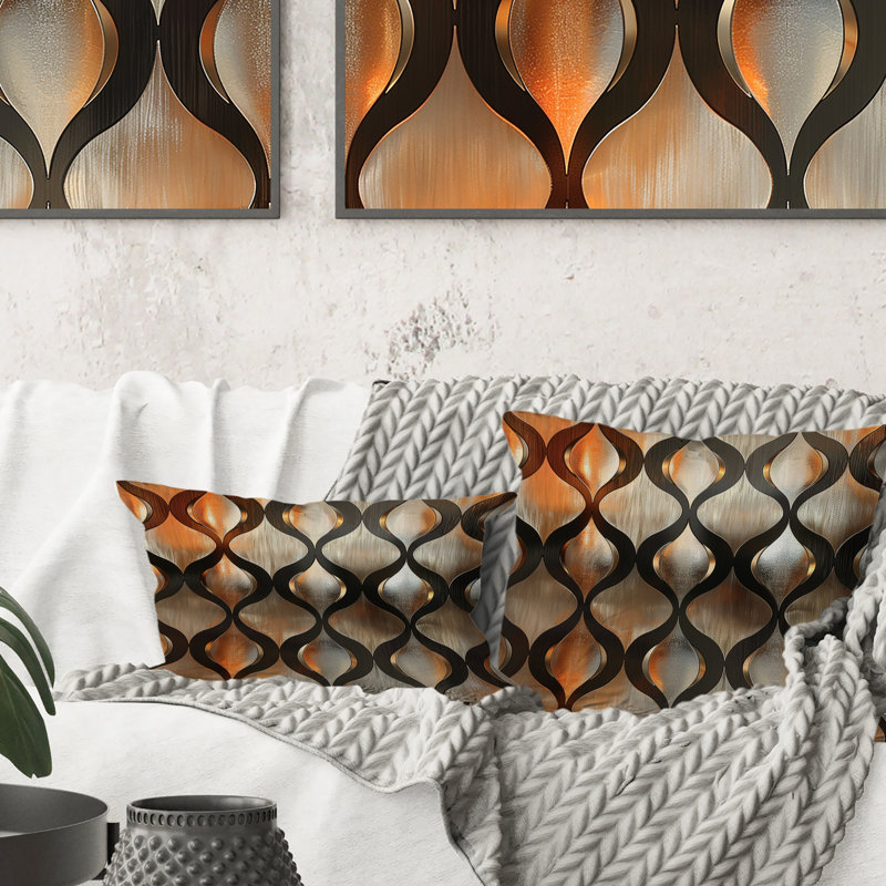Metallic Gradient II - Glam Throw Pillow, 18"H x18"H
