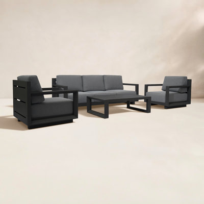 Aden Aluminum Outdoor 4 Piece Lounge Set