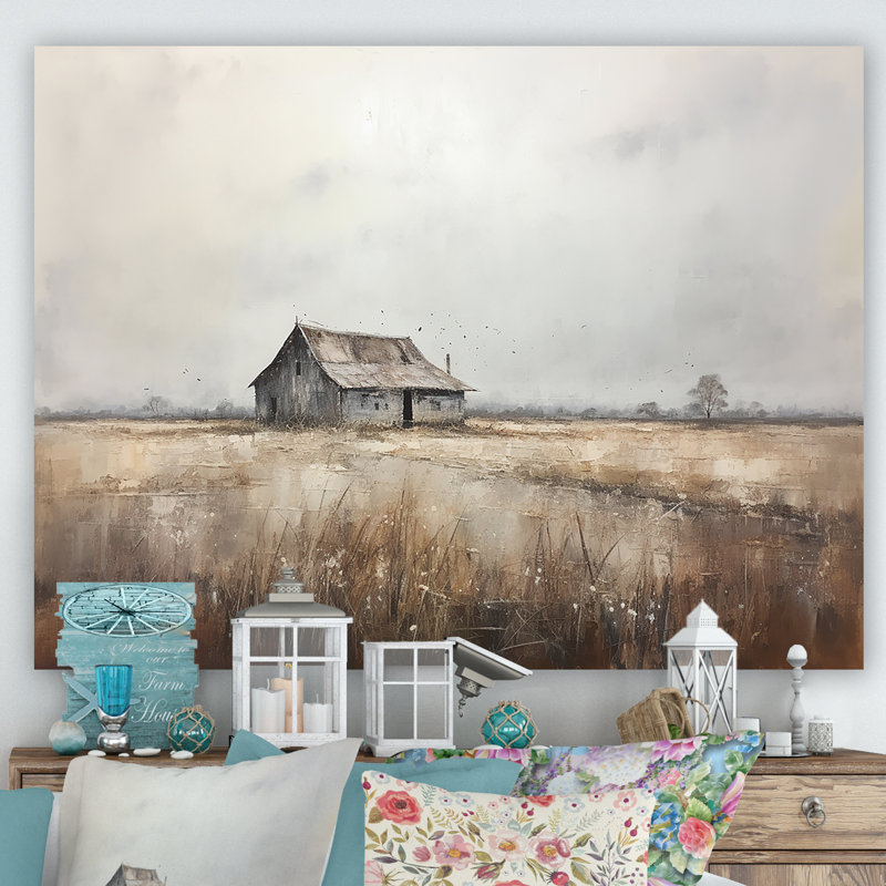 «Barn Minimalisme Charm I», reproduction d'art sur toile, H 34 po x l 44 po x P 1,5 po, Toile tendue