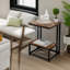 Frostia Two Tier C Shaped Side Table End Sofa Accent Tables Rustic Living Room Furniture