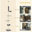 Arbre à chat à plusieurs niveaux, arbre à chat du plancher au plafond, tour d'escalade à 5 niveaux, hauteur réglable de 95 po à 106 po