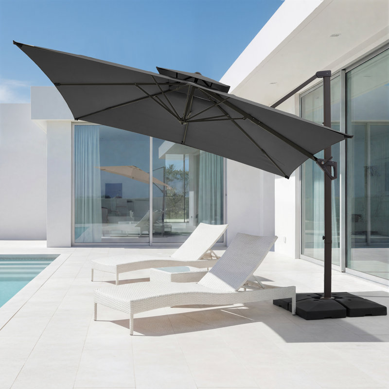 Parasol en porte-à-faux Pulk, Gris, L 120 po x P 120 po