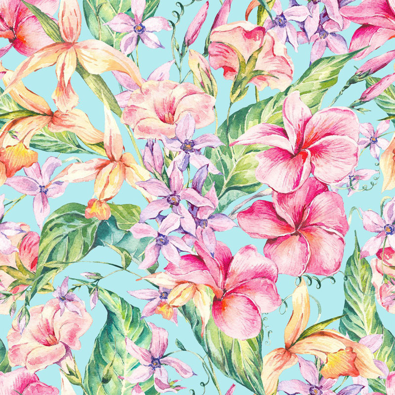 Panneau de papier peint adhésif floral rose L 18,75 pi x l 25 po, L 25 po x L 125 po