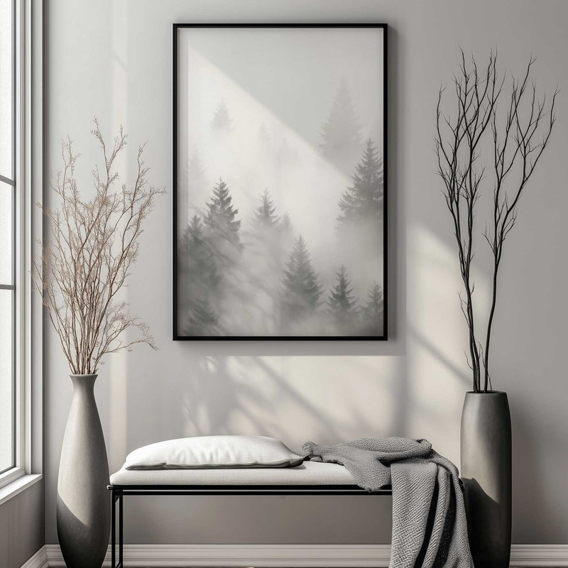 Foggy Echoes I Print, H 25,25 po x l 19,25 po, Cadre en chrome poli