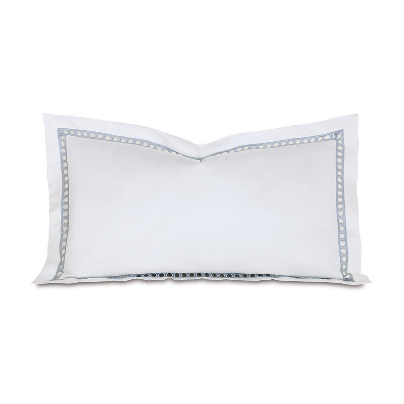 Celine Cotton Pillow Sham, Queen, White/Silver